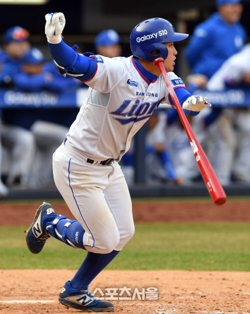 삼성 김성훈, 끝내기 마침표 [포토]