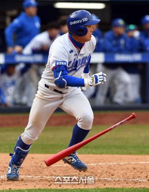 삼성 김성훈, 경기 마침표 꾹 [포토]