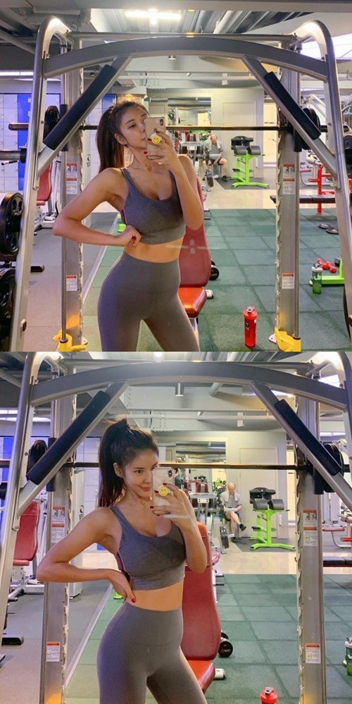 김준희, 헬스장에서 뽐낸 완벽 'S라인'