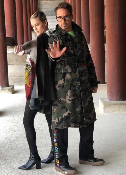 "타노스 나와!"…브리 라슨X로버트 다우니 주니어, 경희궁 방문 인증샷