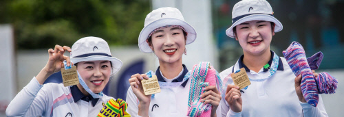 한국양궁, 1차 월드컵 금메달 4개 종합 1위…女 강채영 3관왕