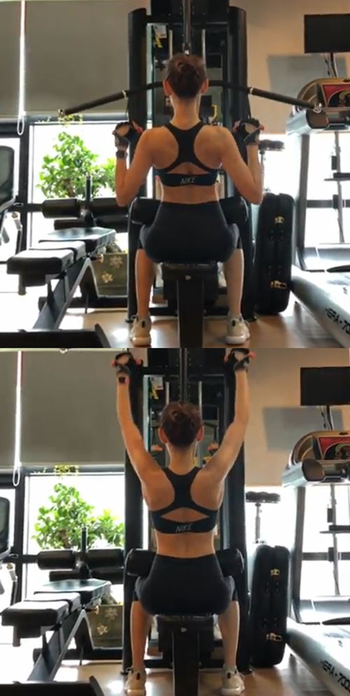 '성난 등근육'…군살 제로 몸매 과시한 모델 한혜진