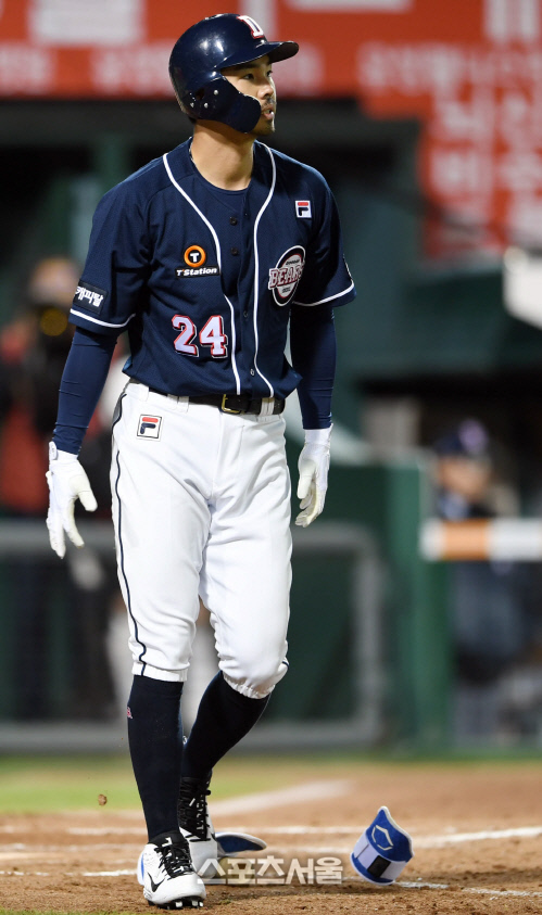 두산 오재원, 대타출전 볼넷출루[포토]