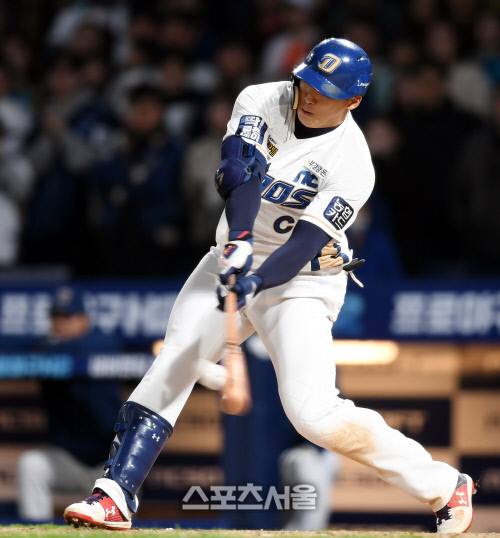 [포토] 나성범, 데뷔 첫 끝내기 안타