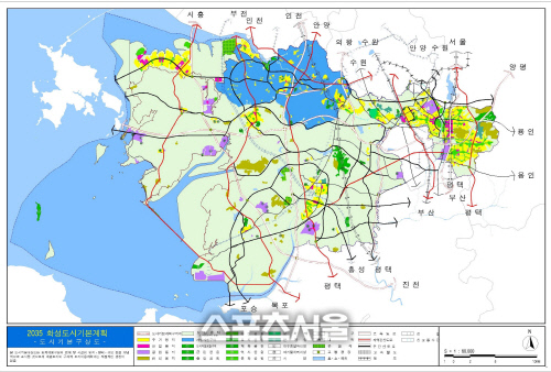 2035년 화성 도시기본계획구상도