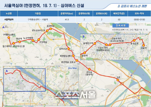 김포시, 강남·서울역 왕복 심야 이음버스 운행