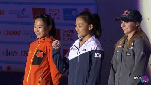 '제2의 김자인' 서채현, 프랑스 샤모니 스포츠클라이밍 월드컵 금메달