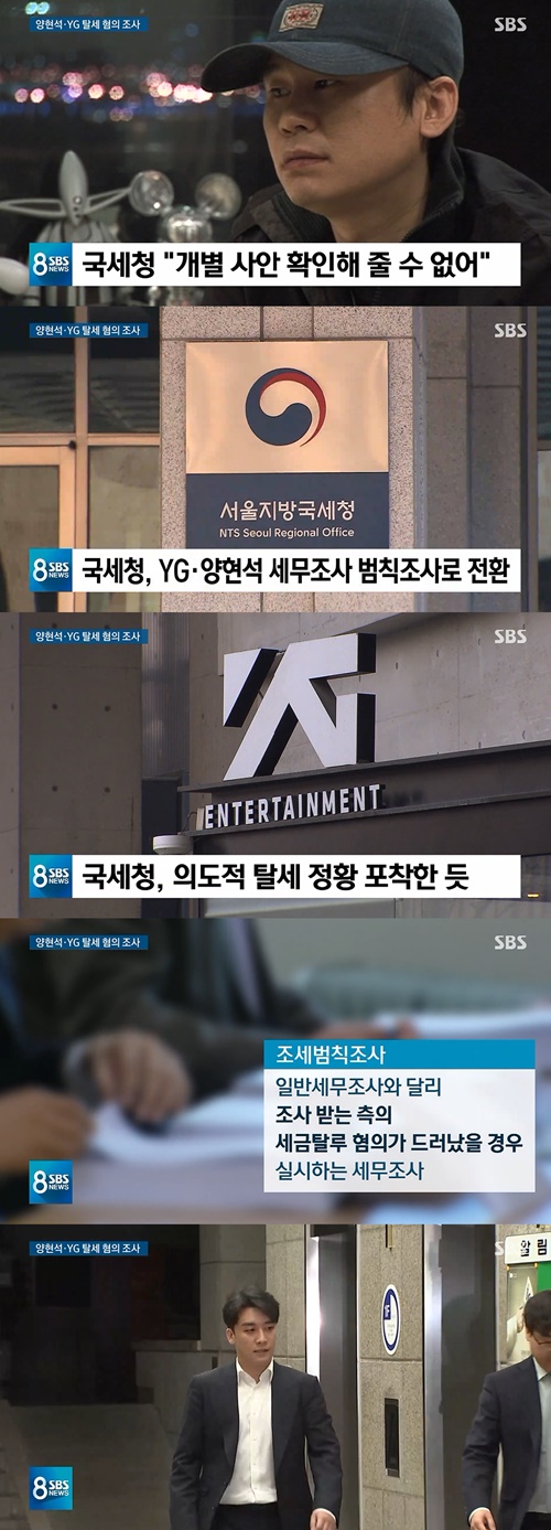 '8뉴스' 국세청, YG·양현석 의도적 탈세 정황 포착...범칙 조사로 전환