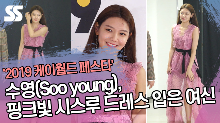 수영(Soo young), 핑크빛 시스루 드레스 입은 여신 ('2019 케이월드 페스타' 레드카펫) [SS쇼캠]