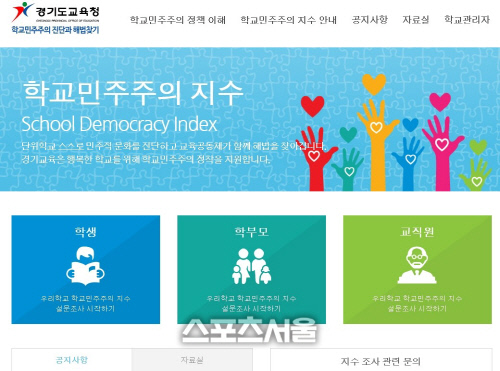 경기도교육청, '학교민주주의 지수' 조사