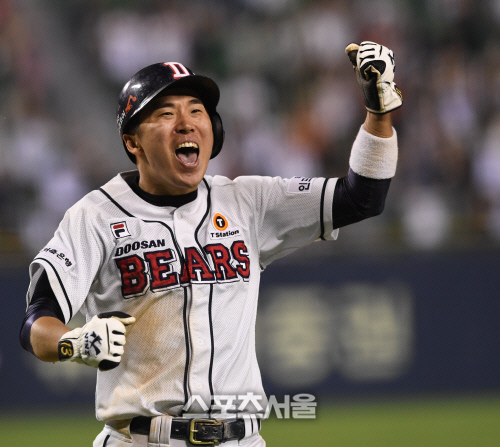 [포토] 허경민, 동점 포효~!