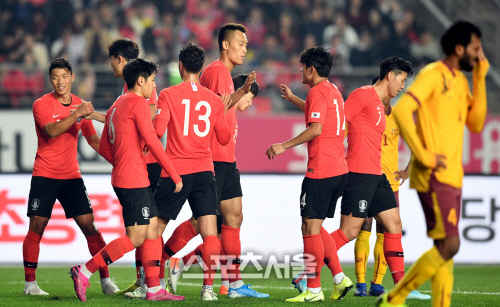 [포토] 김신욱 \'해트트릭\'