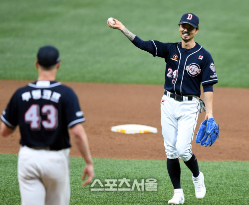 [포토] 오재원 '불안했지?'