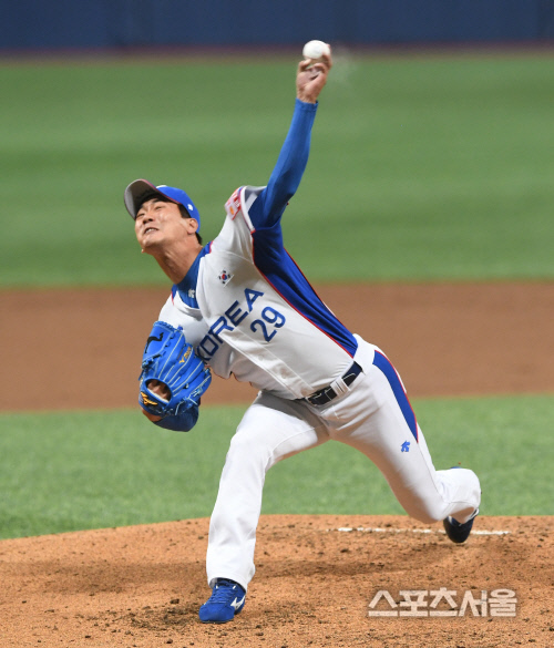 [포토] 김광현, 평가전 3회 출격!