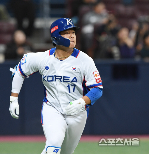 [포토] 강백호, 평가전 적시 2루타 폭발!