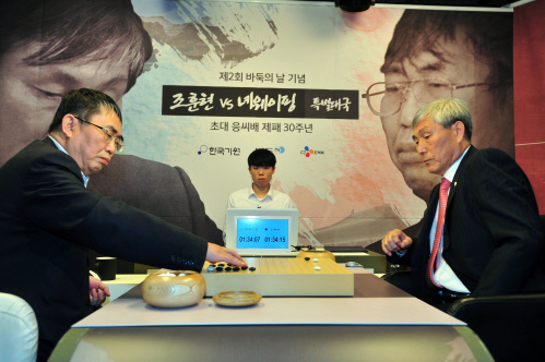 녜웨이핑-승자(왼쪽) vs 조훈현(1) (1)