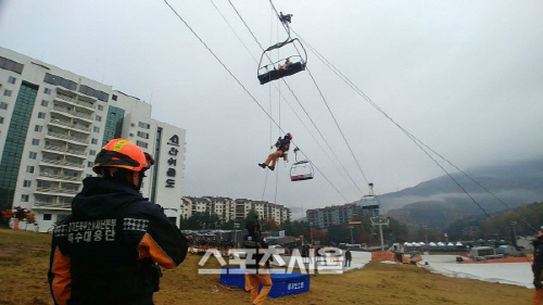 경기도북부소방재난본부, 15일 스키장 리프트 사고 대응 합동훈련