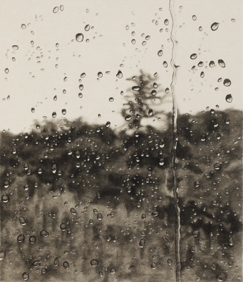 비 오는 139km의 풍경2-2,한지에 먹,53.0x45.5cm,2018