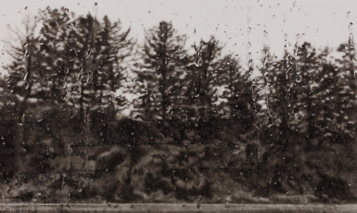 비 오는 139km의 풍경4,한지에 먹,72.7x116.8cm,2018