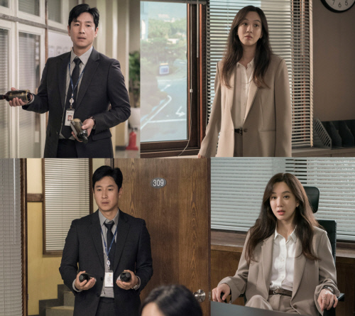 '검사내전' 정려원VS이선균, 전쟁의 서막 오른다…어색 만남 포착
