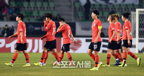 [포토]한국 여자 축구, 일본에 패하며 동아시안컵 준우승