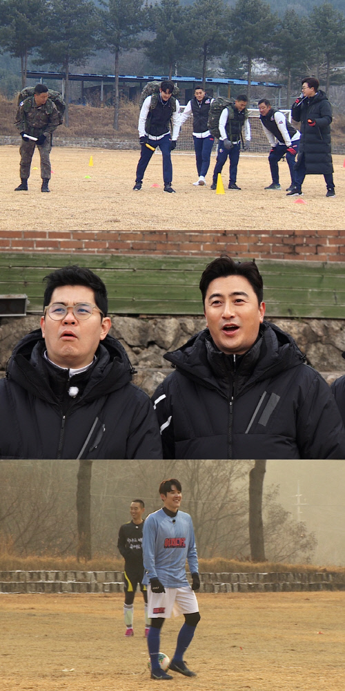 '뭉찬' 박태환→이봉주, 백골부대와 스피드 대결...15Kg 군장 메고 달리기