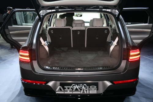 [포토]GV80 출시, 3열 폴딩 트렁크 적재 공간