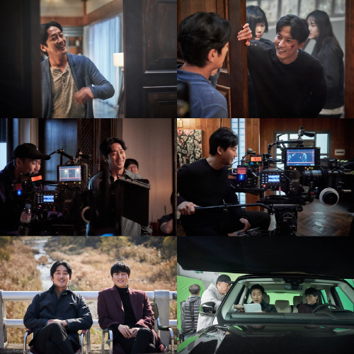 '클로젯' 하정우X김남길, 현장 비하인드 스틸 공개…케미 끝판왕