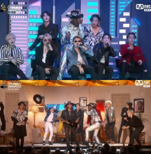 '그래미 어워드' 방탄소년단, 릴 나스 엑스와 강렬 컬래버 '새 역사'