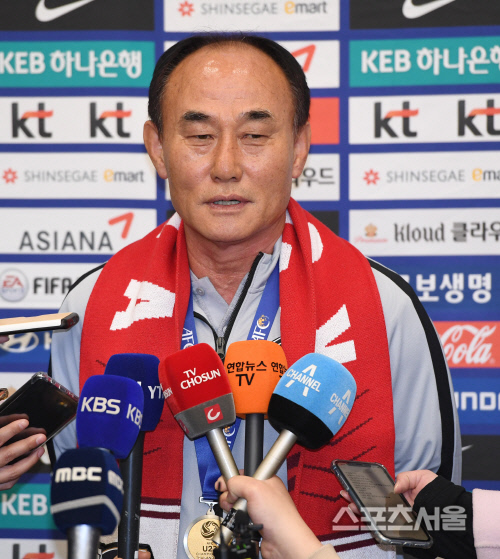 [포토] 김학범 감독, 런던올림픽의 동메달 기록을 꼭 넘고싶다!