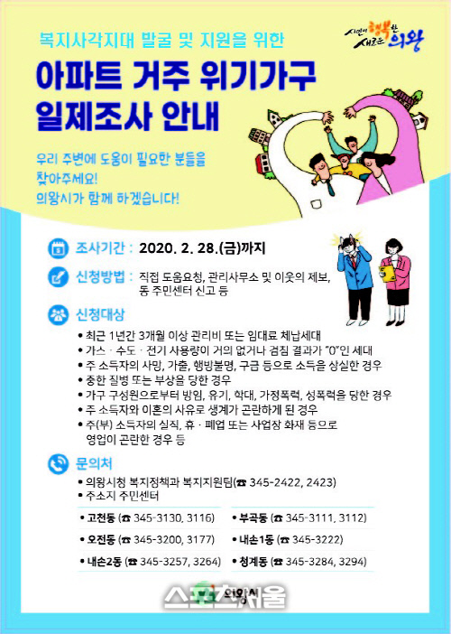 의왕시, 민·관 합동 아파트 위기가구 발굴 진행