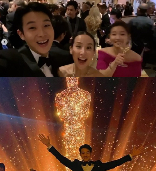 최우식, 아카데미 인증샷 공개…행복한 미소(ft. 조여정X박소담)