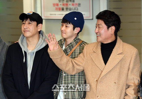 [포토]아카데미 4관왕 '기생충'의 이선균-최우식-송강호