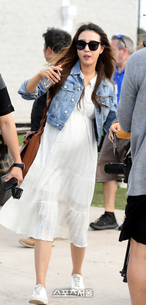 [포토] 임신 22주차 배지현 아나, 남편 응원 왔어요