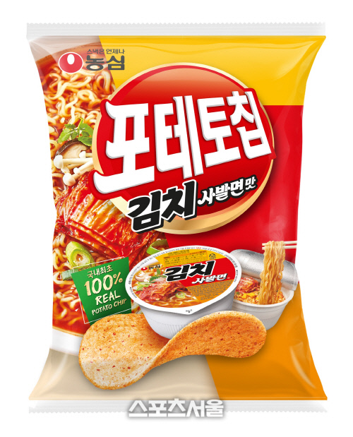 농심 포테토칩 김치사발면맛