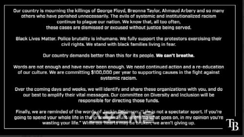 탬파베이, 美 인종차별 개선 위해 기부 "잔혹한 일…재교육 必"