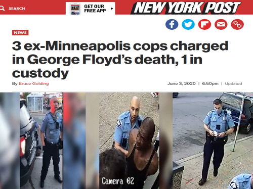 '조지 플로이드' 사망사건 공범 전직경찰 3명 中 1명 구속…현장 영상 공개