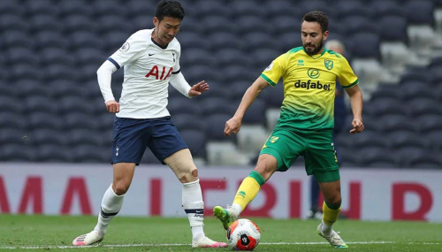 손흥민, 재개 앞두고 평가전 30분 소화…왼쪽 다리 테이핑