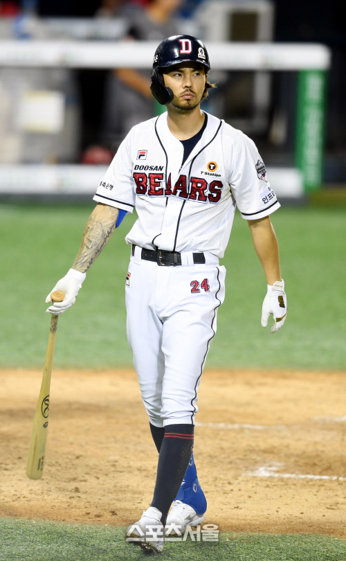 [포토] 오재원 '삼진을 당하고 말았어'