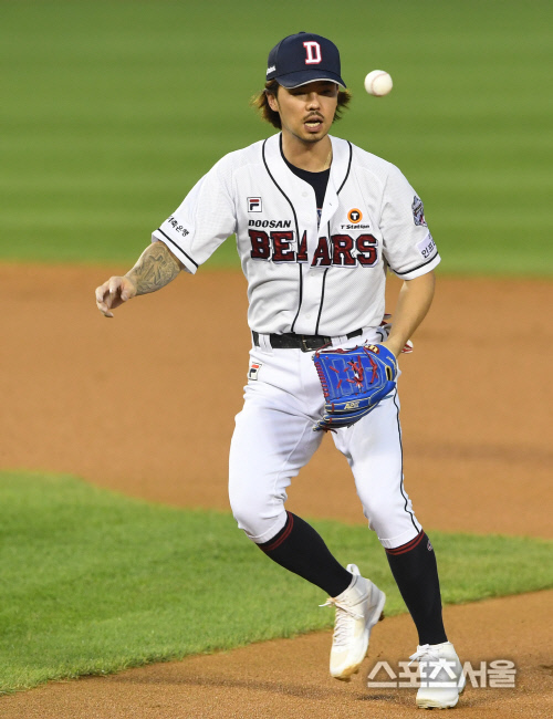 [포토] 두산 오재원, 어라?