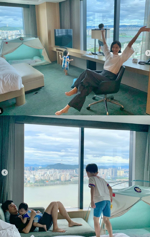 '엄마가 더 신남' 이현이, 생일 맞아 훈남 남편+두아들과 럭셔리 호캉스[★SNS]