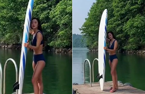 '직찍도 걱정 NO' 최여진, 모델 출신 다운 우월 각선미[★SNS]