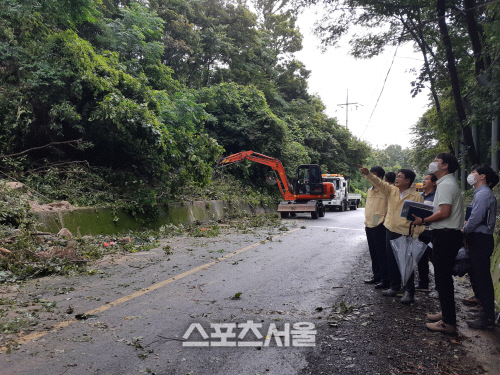강진군, 819호선 도로사면 응급복구 작업 실시