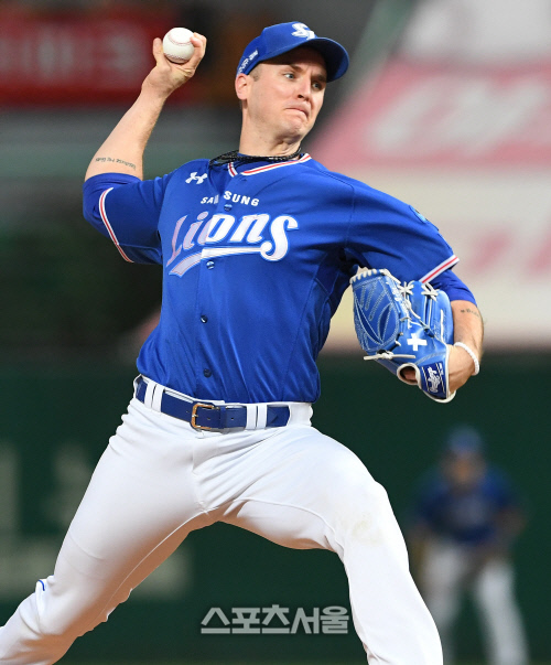 [포토] 삼성 뷰캐넌, SK전 7회까지 무실점의 역투!