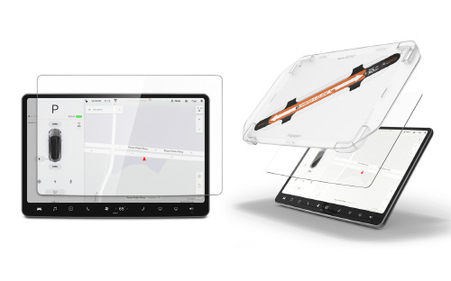 사진01_슈피겐코리아 테슬라 모델3 전용 강화유리