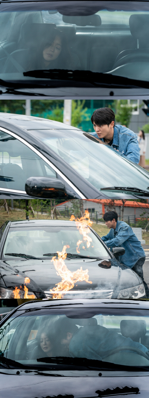 '앨리스' 김희선X주원 죽음 위기 직면…불길 속 차 안에서 정신 잃은 이유는?