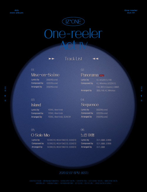 (1130) 아이즈원 미니 4집 트랙리스트 이미지