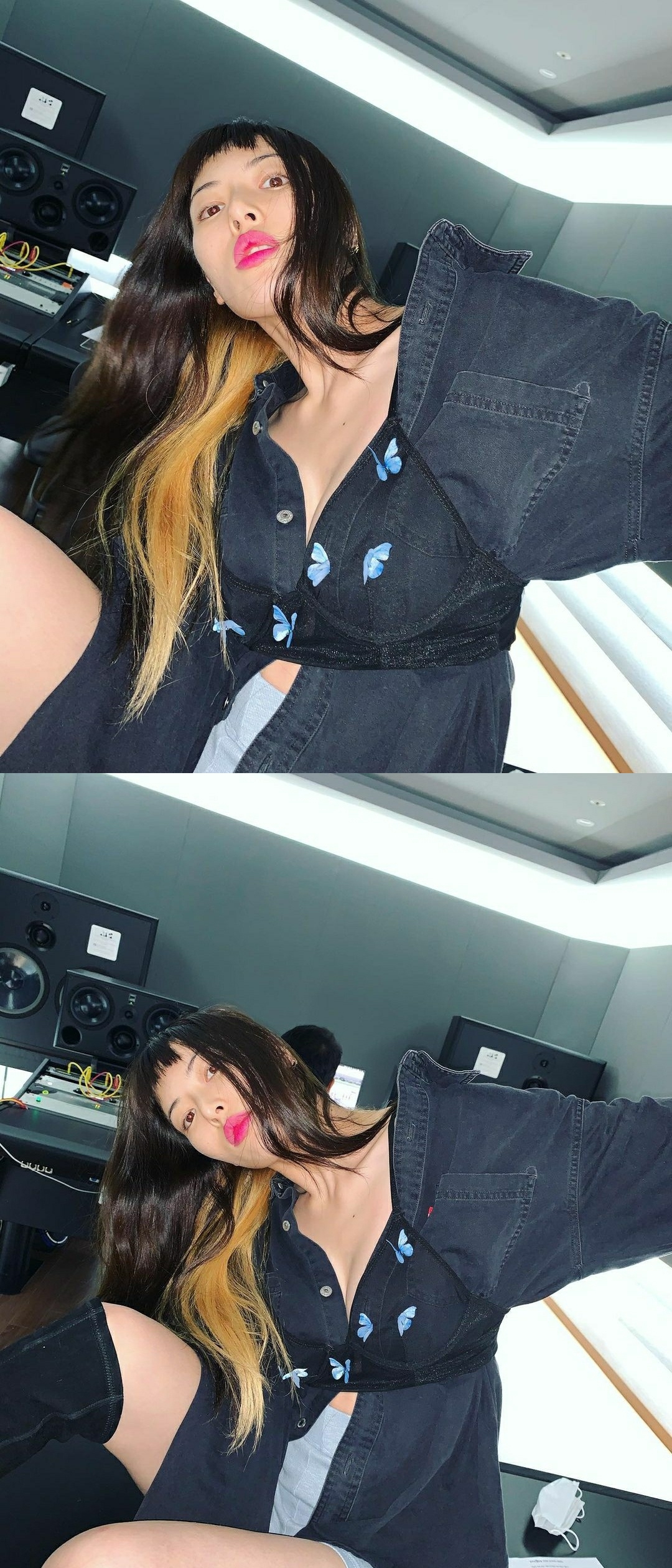 '독보적 섹시퀸' 현아, 녹음실도 런웨이처럼[★SNS]