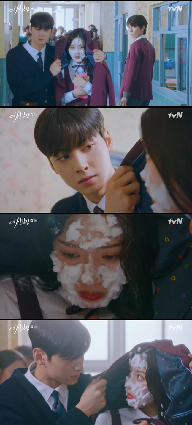 '여신강림' 차은우, 민낯 들킬 위기 처한 문가영 구했다(종합)