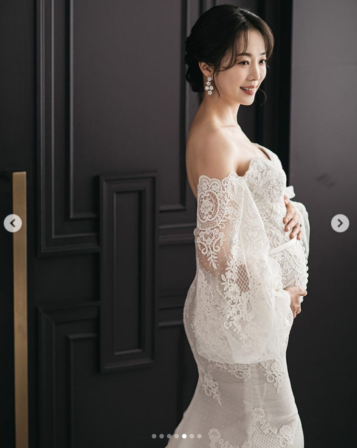 '만삭' 박은영 "이 안에 너 있다" 임신 8개월차 더 우아해진 미모[★화보]